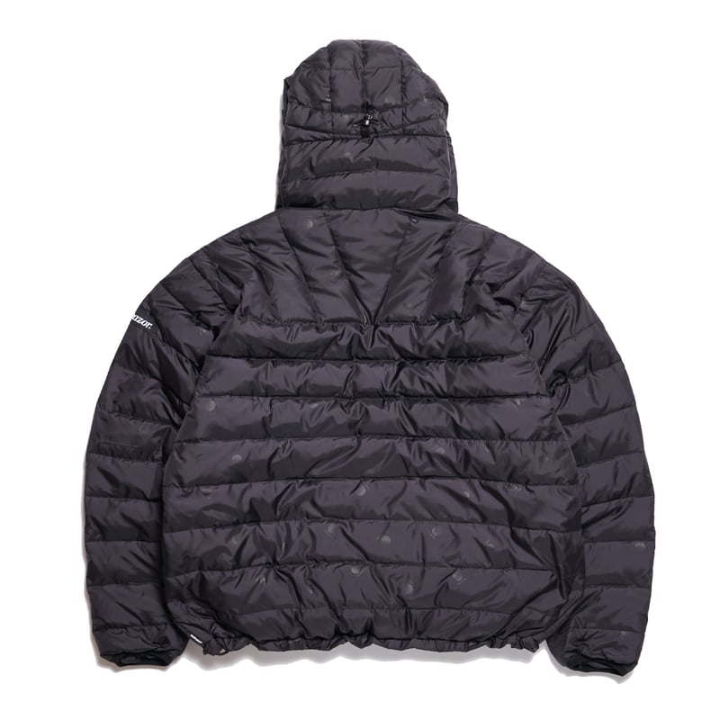 HELLRAZOR LOGO PULLOVER HOODED DOWN JACKET BLAC
