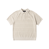 DIME CABLE KNIT POLO OATMEAL