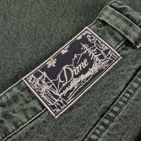 DIME BAGGY DENIM PANTS OVERDYED GREEN