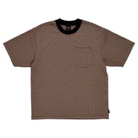 QUASI ISO STRIPED POCKET TEE BROWN