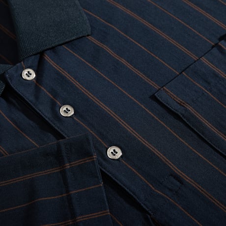 POLAR SKATE CO. FANCY POLO SHIRT NAVY / BROWN