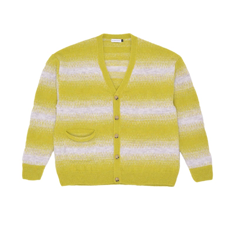 POP TRADING COMPANY STRIPED CARDIGAN OFFWHITE/L