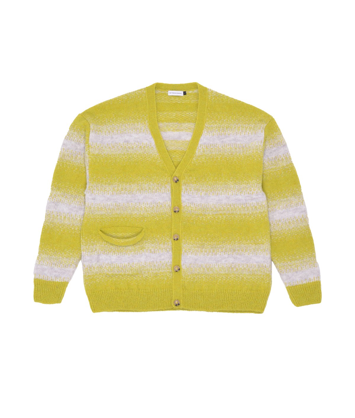POP TRADING COMPANY STRIPED CARDIGAN OFFWHITE/LIME