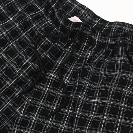 YARDSALE CHECK WAFFLE SHORTS DARK GREY