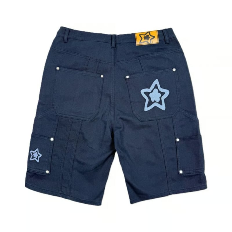 STARTEAM DOUBLE KNEE SEAM JEAN SHORTS NAVY | PR