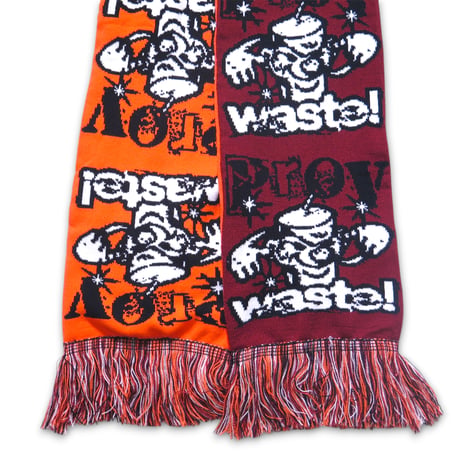 PROV X WASTE! BUILD NOT BURN SCARF MAROON / ORANGE