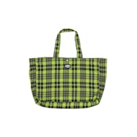 HODDLE BUTTERFLY CODE TOTE PLAID GREEN / BLUE