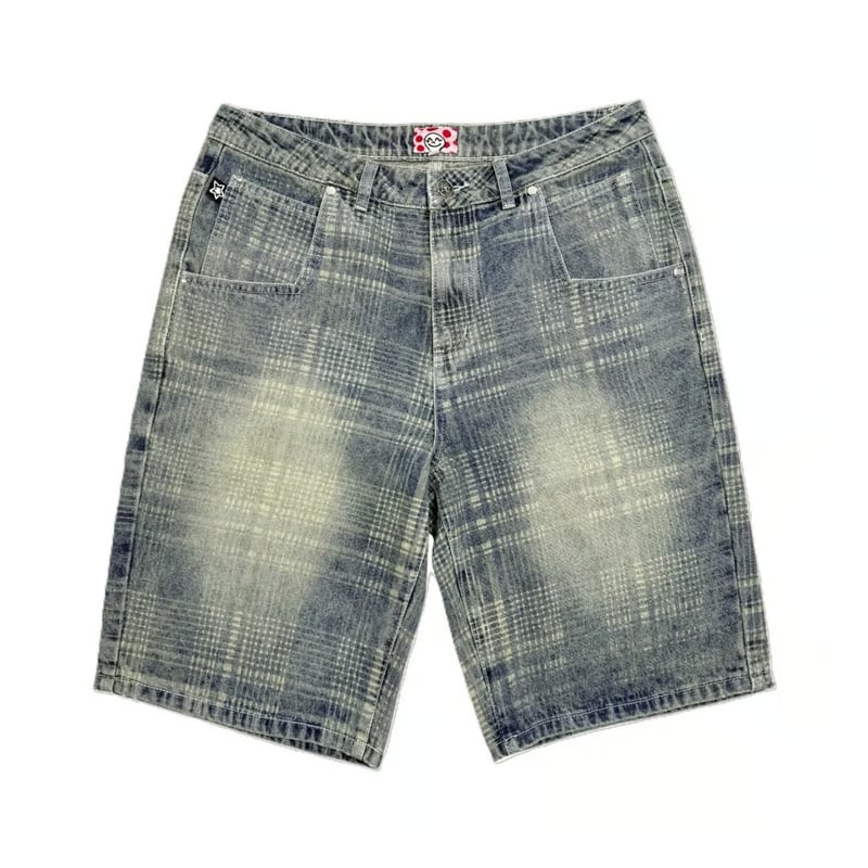 STARTEAM PLAID STAR JEANS SHORTS BLUE | PROV ON