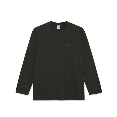 POLAR SKATE CO. STROKE LOGO STEVE LS TEE  DIRTY BLACK