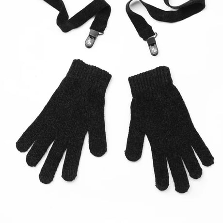 YARDSALE CHENILLE GLOVES BLACK