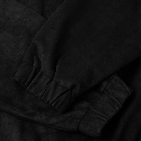 DIME PERFORATED FAUX SUEDE JACKET BLACK
