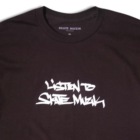 SKATE MUZIK LISTEN TO SKATE MUZIK TEE BROWN