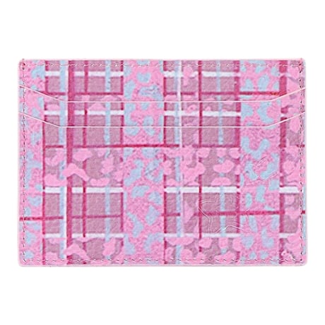 STAR TEAM LEATHER CARD HORDER PINK / BLACK