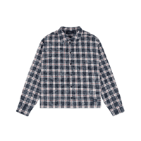 DIME PLAID FLANNEL SHIRT BLEACHED NAVY