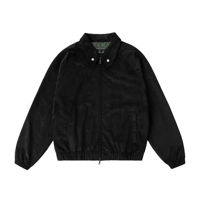 DIME PERFORATED FAUX SUEDE JACKET BLACK