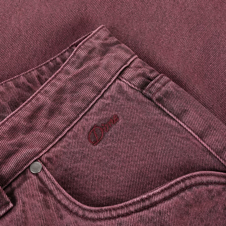 DIME BAGGY DENIM PANTS WINE WASHED