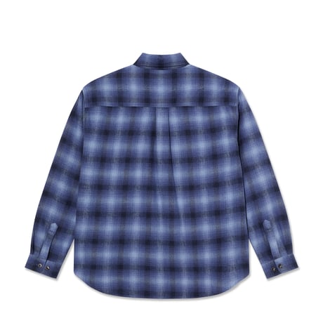 POLAR SKATE CO. MITCHELL LS SHIRT SHADOW CHECK BLUE