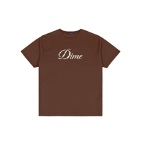 DIME CURSIVE PAPER CUT TEE DARK BROWN
