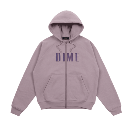 DIME BLOCKS ZIP HOODIE STONE MAUVE