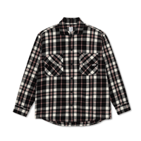 POLAR SKATE CO. BIG BOY OVERSHIRT FLANNEL BLACK/WHITE/RED