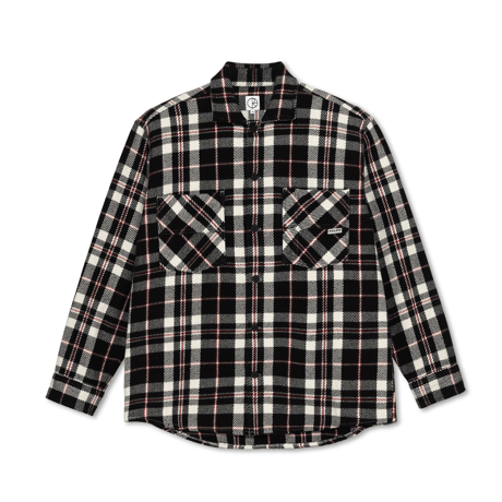 POLAR SKATE CO. BIG BOY OVERSHIRT FLANNEL BLACK/WHITE/RED