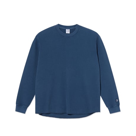 POLAR SKATE CO. DYLAN LS TEE WAFFLE SPACE BLUE