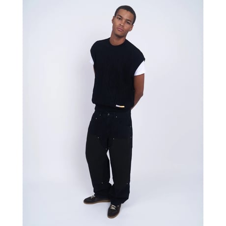STINGWATER MOSES CHAIN SWEATER VEST BLACK