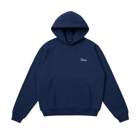 DIME CLASSIC SMALL LOGO HOODIE MIDNIGHT NAVY