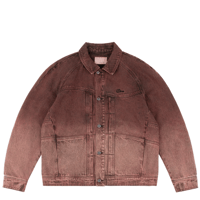 DIME DENIM JACKET DIPPED SANDBLASTED BURGUNDY