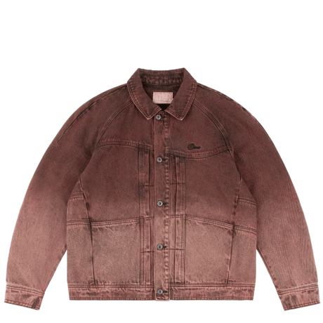 DIME DENIM JACKET DIPPED SANDBLASTED BURGUNDY