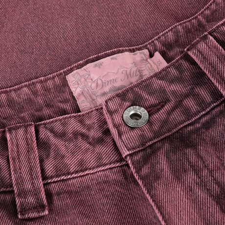 DIME BAGGY DENIM PANTS WINE WASHED