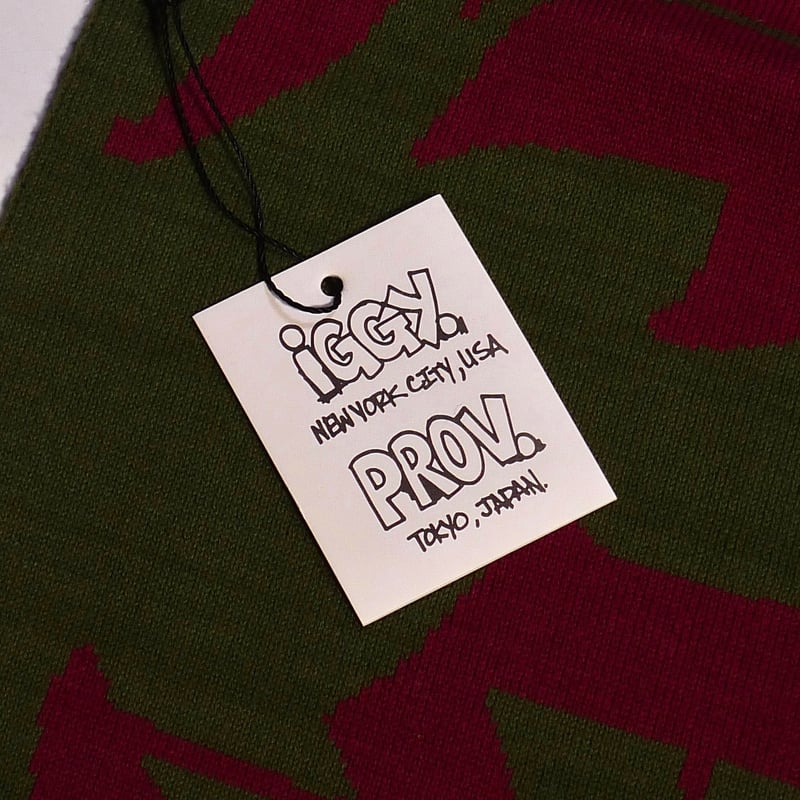 IGGY X PROV SCARF GREEN/BURGUNDY | PROV ONLINE IGGY X PROV SCARF GREEN/BURGUNDY | PROV ONLINE