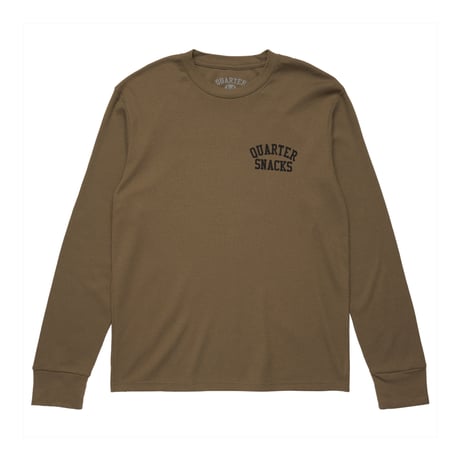 QUARTERSNACKS PRINTED THERMAL LONGSLEEVE TEE OLIVE