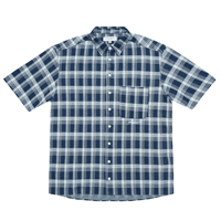 YARDSALE KNITTED SHORT SLEEVED SHIRT BLUE / WHITE