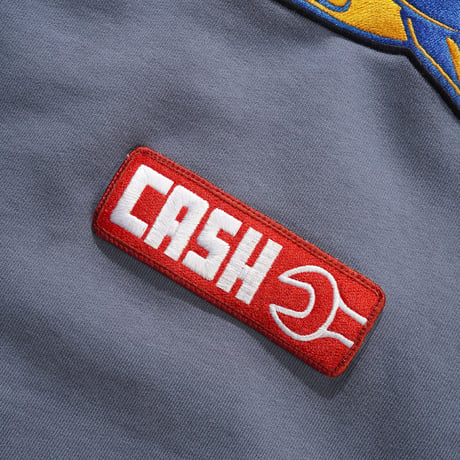 CASH ONLY SERVICE ZIP-THRU HOOD WASHED STONE NAVY