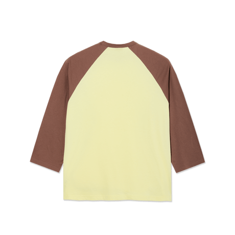 POLAR SKATE CO. 3/4 SLEEVE TEE CINNAMON / LIGHT YELLOW