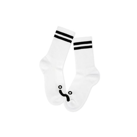POLAR RIB HAPPY SAD SOCKS WHITE