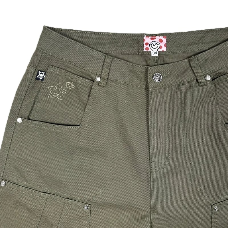 初期　スターチーム starteam デニム　オリーブ starteam olive zip off jeans STAR TEAM carpenter jeans olive