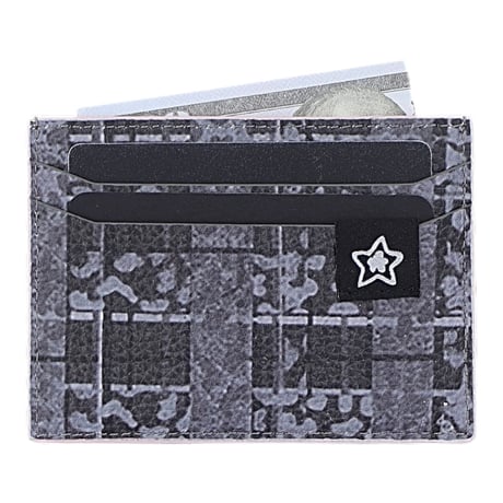 STAR TEAM LEATHER CARD HORDER PINK / BLACK