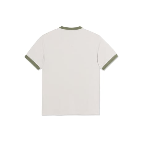 POLAR SKATE CO. RINGER TEE PALE TAUPE/ARMY GREEN