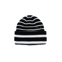 POP TRADING COMPANY STRIPED BEANIE BLACK / WHITE