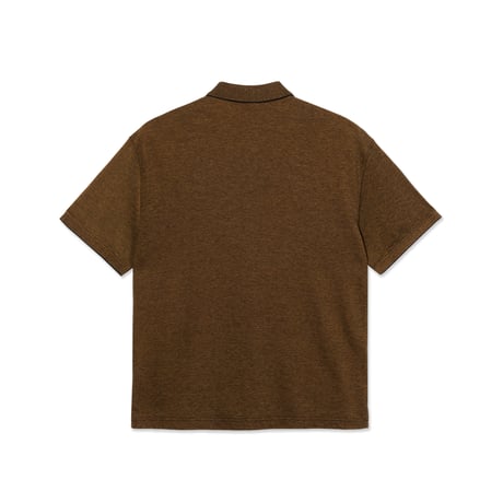 POLAR SKATE CO. SURF POLO SHIRT | PIQUE BLACK/CARAMEL