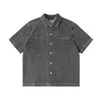DIME STONEWASH BUTTON UP BLACK WASHED