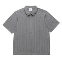 GRAND COLLECTION SEERSUCKER ZIP UP S/S SHIRT GREY