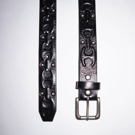 STINGWATER ANCHOR CHAIN LEATHER BELT STUDDED BLACK