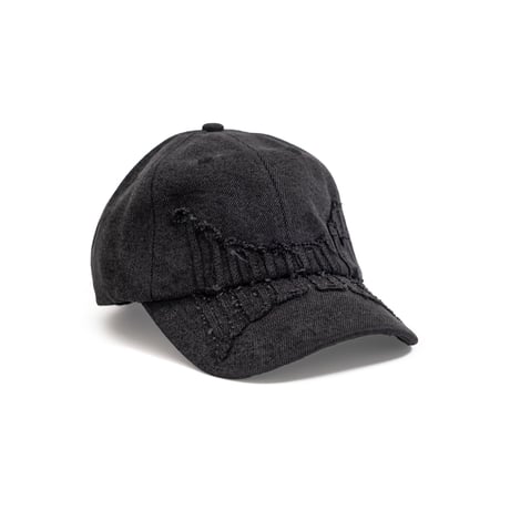 HODDLE DENIM APPLIQUE CAP BLACK