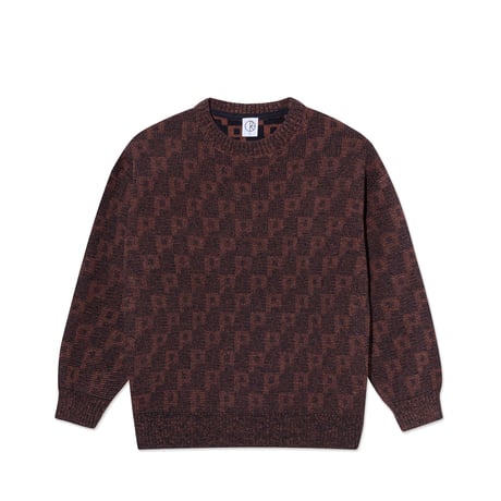 POLAR SKATE CO. GEORGE SWEATER P PATTERN NAVY / ORANGE