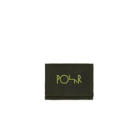 POLAR SKATE CO. KEY WALLET SCRIPT LOGO BLACK / LIME