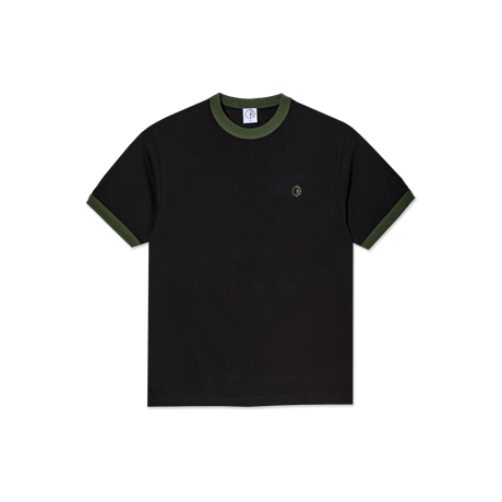 POLAR SKATE CO. RINGER TEE BLACK / UNIFORM GREEN