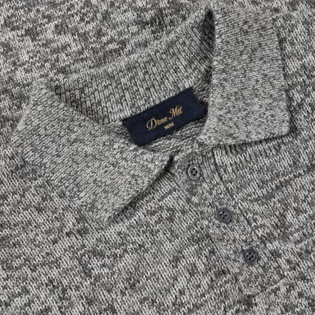 DIME KNITTED POLO STATIC GRAY